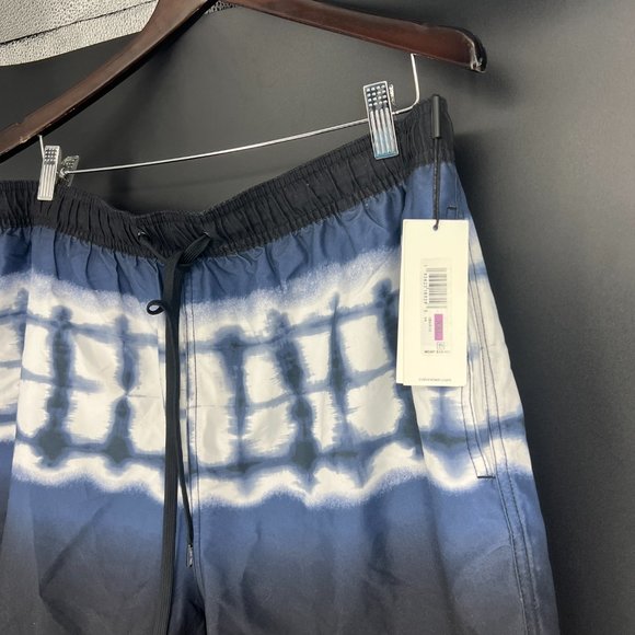 Calvin Klein Black and Blue Swim Trunks - Picture 2 of 10